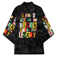 I Didn't Ask To Be Black I Just Got Lucky Magazine Cutout Kimono with Ancestral Portrait Collage Lettering - Wonder Print Shop