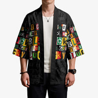 I Didn't Ask To Be Black I Just Got Lucky Magazine Cutout Kimono with Ancestral Portrait Collage Lettering - Wonder Print Shop