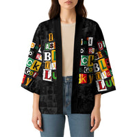 I Didn't Ask To Be Black I Just Got Lucky Magazine Cutout Kimono with Ancestral Portrait Collage Lettering - Wonder Print Shop