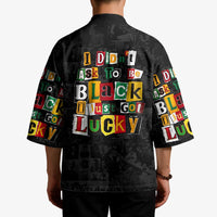 I Didn't Ask To Be Black I Just Got Lucky Magazine Cutout Kimono with Ancestral Portrait Collage Lettering - Wonder Print Shop