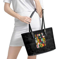 I Didn't Ask To Be Black I Just Got Lucky Magazine Cutout Leather Tote Bag with Ancestral Portrait Collage Lettering - Wonder Print Shop