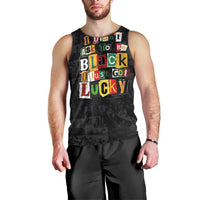 I Didn't Ask To Be Black I Just Got Lucky Magazine Cutout Men Tank Top with Ancestral Portrait Collage Lettering - Wonder Print Shop