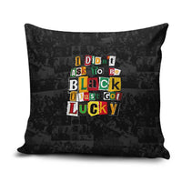 I Didn't Ask To Be Black I Just Got Lucky Magazine Cutout Pillow Cover with Ancestral Portrait Collage Lettering - Wonder Print Shop