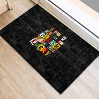 I Didn't Ask To Be Black I Just Got Lucky Magazine Cutout Rubber Doormat with Ancestral Portrait Collage Lettering - Wonder Print Shop
