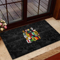 I Didn't Ask To Be Black I Just Got Lucky Magazine Cutout Rubber Doormat with Ancestral Portrait Collage Lettering - Wonder Print Shop