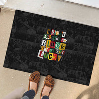 I Didn't Ask To Be Black I Just Got Lucky Magazine Cutout Rubber Doormat with Ancestral Portrait Collage Lettering - Wonder Print Shop