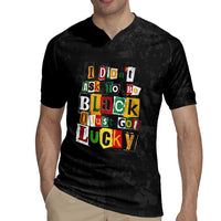 I Didn't Ask To Be Black I Just Got Lucky Magazine Cutout Rugby Jersey with Ancestral Portrait Collage Lettering - Wonder Print Shop