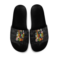 I Didn't Ask To Be Black I Just Got Lucky Magazine Cutout Slide Sandals with Ancestral Portrait Collage Lettering - Wonder Print Shop