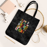 I Didn't Ask To Be Black I Just Got Lucky Magazine Cutout Tote Bag with Ancestral Portrait Collage Lettering - Wonder Print Shop