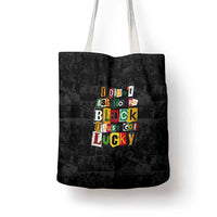 I Didn't Ask To Be Black I Just Got Lucky Magazine Cutout Tote Bag with Ancestral Portrait Collage Lettering - Wonder Print Shop