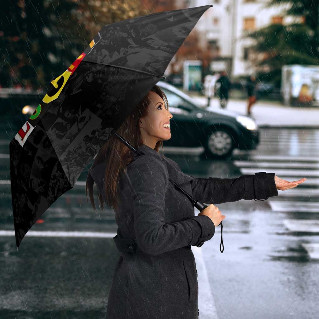 I Didn't Ask To Be Black I Just Got Lucky Magazine Cutout Umbrella with Ancestral Portrait Collage Lettering - Wonder Print Shop