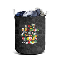 I Am Black History And I Strive To Make My Ancestor Proud Laundry Basket with Ancestral Collage Background and Afrocentric Lettering - Wonder Print Shop