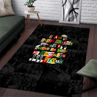 I Am Black History And I Strive To Make My Ancestor Proud Area Rug with Ancestral Collage Background and Afrocentric Lettering - Wonder Print Shop