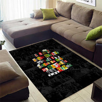 I Am Black History And I Strive To Make My Ancestor Proud Area Rug with Ancestral Collage Background and Afrocentric Lettering - Wonder Print Shop