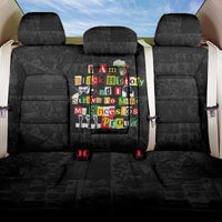 I Am Black History And I Strive To Make My Ancestor Proud Back Car Seat Cover with Ancestral Collage Background and Afrocentric Lettering - Wonder Print Shop
