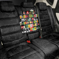 I Am Black History And I Strive To Make My Ancestor Proud Back Car Seat Cover with Ancestral Collage Background and Afrocentric Lettering - Wonder Print Shop