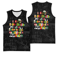 I Am Black History And I Strive To Make My Ancestor Proud Basketball Jersey with Ancestral Collage Background and Afrocentric Lettering - Wonder Print Shop