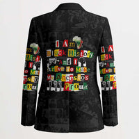 I Am Black History And I Strive To Make My Ancestor Proud Blazer with Ancestral Collage Background and Afrocentric Lettering - Wonder Print Shop