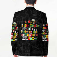 I Am Black History And I Strive To Make My Ancestor Proud Blazer with Ancestral Collage Background and Afrocentric Lettering - Wonder Print Shop