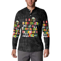 I Am Black History And I Strive To Make My Ancestor Proud Button Sweatshirt with Ancestral Collage Background and Afrocentric Lettering - Wonder Print Shop