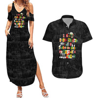 I Am Black History And I Strive To Make My Ancestor Proud Couples Matching Summer Maxi Dress and Hawaiian Shirt with Ancestral Collage Background and Afrocentric Lettering - Wonder Print Shop