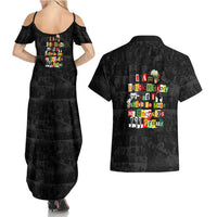 I Am Black History And I Strive To Make My Ancestor Proud Couples Matching Summer Maxi Dress and Hawaiian Shirt with Ancestral Collage Background and Afrocentric Lettering - Wonder Print Shop