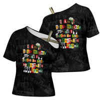 I Am Black History And I Strive To Make My Ancestor Proud Cross Shoulder Shirt with Ancestral Collage Background and Afrocentric Lettering - Wonder Print Shop