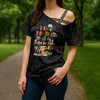 I Am Black History And I Strive To Make My Ancestor Proud Cross Shoulder Shirt with Ancestral Collage Background and Afrocentric Lettering - Wonder Print Shop