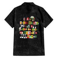 I Am Black History And I Strive To Make My Ancestor Proud Family Matching Long Sleeve Bodycon Dress and Hawaiian Shirt with Ancestral Collage Background and Afrocentric Lettering - Wonder Print Shop