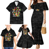 I Am Black History And I Strive To Make My Ancestor Proud Family Matching Mermaid Dress and Hawaiian Shirt with Ancestral Collage Background and Afrocentric Lettering - Wonder Print Shop