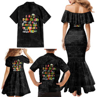 I Am Black History And I Strive To Make My Ancestor Proud Family Matching Mermaid Dress and Hawaiian Shirt with Ancestral Collage Background and Afrocentric Lettering - Wonder Print Shop