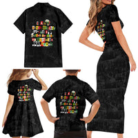 I Am Black History And I Strive To Make My Ancestor Proud Family Matching Short Sleeve Bodycon Dress and Hawaiian Shirt with Ancestral Collage Background and Afrocentric Lettering - Wonder Print Shop