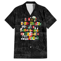 I Am Black History And I Strive To Make My Ancestor Proud Family Matching Short Sleeve Bodycon Dress and Hawaiian Shirt with Ancestral Collage Background and Afrocentric Lettering - Wonder Print Shop