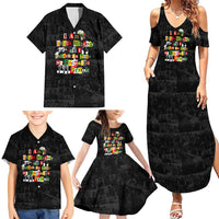 I Am Black History And I Strive To Make My Ancestor Proud Family Matching Summer Maxi Dress and Hawaiian Shirt with Ancestral Collage Background and Afrocentric Lettering - Wonder Print Shop