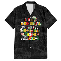 I Am Black History And I Strive To Make My Ancestor Proud Hawaiian Shirt with Ancestral Collage Background and Afrocentric Lettering - Wonder Print Shop