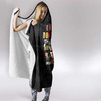 I Am Black History And I Strive To Make My Ancestor Proud Hooded Blanket with Ancestral Collage Background and Afrocentric Lettering - Wonder Print Shop