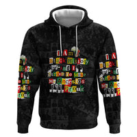 I Am Black History And I Strive To Make My Ancestor Proud Hoodie with Ancestral Collage Background and Afrocentric Lettering - Wonder Print Shop