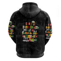 I Am Black History And I Strive To Make My Ancestor Proud Hoodie with Ancestral Collage Background and Afrocentric Lettering - Wonder Print Shop