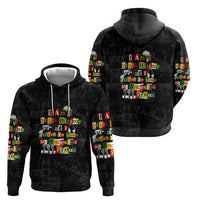 I Am Black History And I Strive To Make My Ancestor Proud Hoodie with Ancestral Collage Background and Afrocentric Lettering - Wonder Print Shop