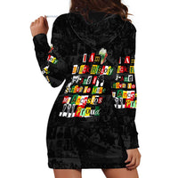 I Am Black History And I Strive To Make My Ancestor Proud Hoodie Dress with Ancestral Collage Background and Afrocentric Lettering - Wonder Print Shop