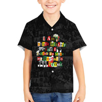 I Am Black History And I Strive To Make My Ancestor Proud Kid Hawaiian Shirt with Ancestral Collage Background and Afrocentric Lettering - Wonder Print Shop