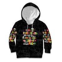 I Am Black History And I Strive To Make My Ancestor Proud Kid Hoodie with Ancestral Collage Background and Afrocentric Lettering - Wonder Print Shop