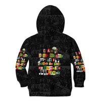 I Am Black History And I Strive To Make My Ancestor Proud Kid Hoodie with Ancestral Collage Background and Afrocentric Lettering - Wonder Print Shop