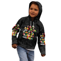 I Am Black History And I Strive To Make My Ancestor Proud Kid Hoodie with Ancestral Collage Background and Afrocentric Lettering - Wonder Print Shop