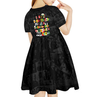 I Am Black History And I Strive To Make My Ancestor Proud Kid Short Sleeve Dress with Ancestral Collage Background and Afrocentric Lettering - Wonder Print Shop