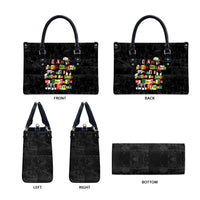 I Am Black History And I Strive To Make My Ancestor Proud Leather Bag with Ancestral Collage Background and Afrocentric Lettering - Wonder Print Shop