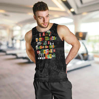 I Am Black History And I Strive To Make My Ancestor Proud Men Tank Top with Ancestral Collage Background and Afrocentric Lettering - Wonder Print Shop
