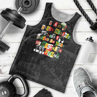 I Am Black History And I Strive To Make My Ancestor Proud Men Tank Top with Ancestral Collage Background and Afrocentric Lettering - Wonder Print Shop