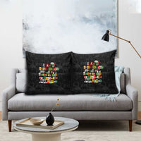 I Am Black History And I Strive To Make My Ancestor Proud Pillow Cover with Ancestral Collage Background and Afrocentric Lettering - Wonder Print Shop