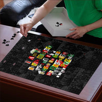 I Am Black History And I Strive To Make My Ancestor Proud Puzzle with Ancestral Collage Background and Afrocentric Lettering - Wonder Print Shop